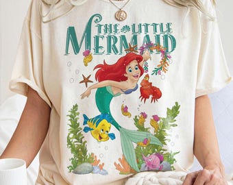 Retro Vintage Ariel The Little Mermaid Shirt, Ariel Mermaid Shirt, Disney Princess Shirt, Vintage Retro Ariel Shirt, Ariel Flounder Shirt