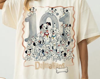 Maglietta Disney "Foto di gruppo de La carica dei 101", maglietta Disney "Cagnolino de La carica dei 101", maglietta Disney "Cagnolini carini", regali per la vacanza in famiglia a Disneyland WDW