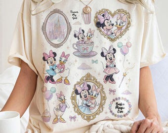 Retro Minnie Daisy Comfort Colors Shirt, Disney Besties Girls Trip Shirt, Magic Kingdom Friends Shirt, Cute Cartoon Best Friend Gift Tee