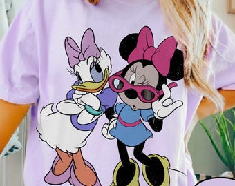 Retro Minnie Daisy Shirt, Vintage Disney Friends Tee, Comfort Colors White Disney Graphic Tee, Disney Trip Shirt, Best Friend Gift Tee
