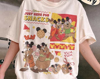 Retro Cinderella Jaq Gus Here For The Snacks Comfort Colors Shirt, Cinderella Friends Shirt, Disney Snack Shirt, Disneyland Trip Shirt 2026