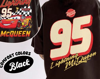 Vintage Lightning McQueen Comfort Colors Shirt, Disney Pixar Cars Shirt, Retro McQueen Graphic Tee, Disney Family Vacation Trip Shirt 2026