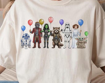 Star Wars Watercolor Birthday Balloons Tee, Star Wars Birthday Tee, Darth Vader Baby Yoda Leia Chewbacca Tee, Star Wars Squad, Galaxy's Edge
