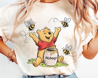 Comfort Colors® Pooh Bear T-Shirt, Winnie The Pooh Shirt, Disney Trip Shirt, Pooh Bear Shirt, Eating Honey Shirts, Disneyland Shirt, Gift