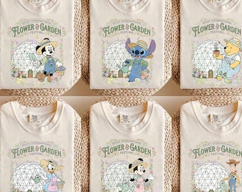 Camiseta personalizada del Festival Internacional de Flores y Jardines de Disney Epcot, Mickey y sus amigos Figment, pájaro naranja jardinero, viaje familiar a WDW 2026
