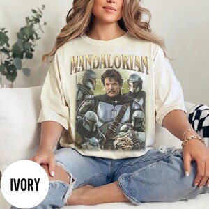 Vintage Mandalorian Shir,t Din Djarin Grogu Star Wars-skjorta, This Is The Way-skjorta, Pedro Pascal Star Wars-tröja, Disneyland Mandalorian-skjorta bild 2