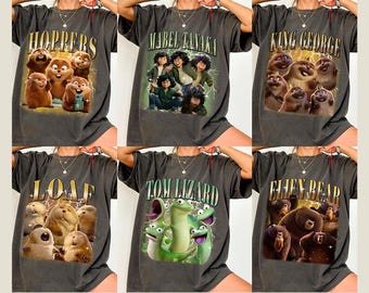Custom Disney Pixar Movie Hoppers Character Shirt, Disney Family Matching Shirt, Disneyworld Vacation, Mabel, Ellen Bear, Tom Lizard, Loaf
