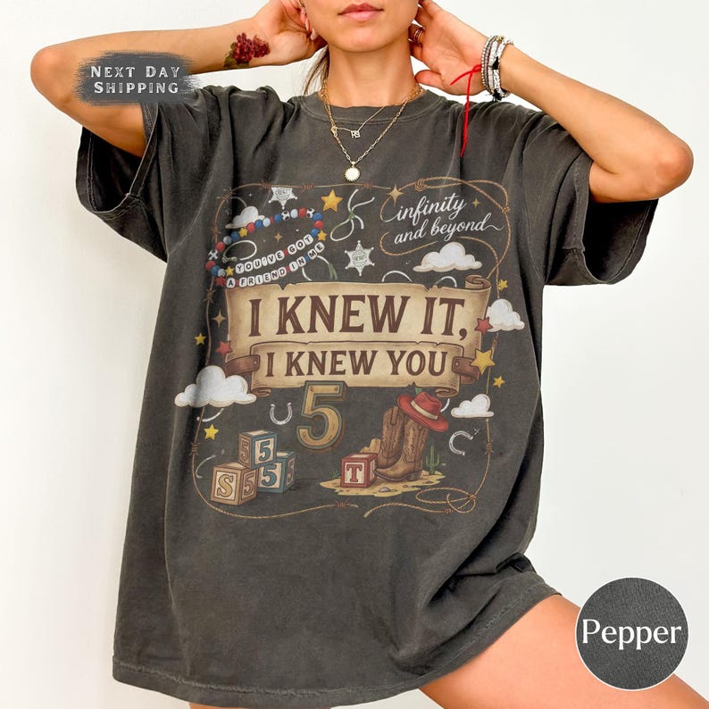 Vintage I Knew It I Knew You Shirt, TS and Toy Story 5 Friendship Shirt, Woody Buzz Lightyear Tee, Disneyland Toy Story Family Matching Tees image 2
