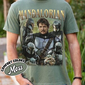 Vintage Mandalorian Shir,t Din Djarin Grogu Star Wars-skjorta, This Is The Way-skjorta, Pedro Pascal Star Wars-tröja, Disneyland Mandalorian-skjorta bild 5
