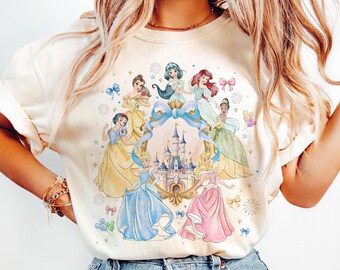 Vintage Disney Princess Castle Shirt, Watercolor Castle Tee, Disneyland Princess Shirt, Disneyworld Trip Shirt, Disney Family Matching Tee