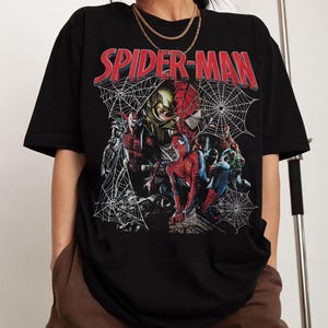 Camiseta Vintage Amazing Spider-Man Comfort Colors, Camiseta Retrô com Capa de Quadrinhos da Marvel, Presente para Fãs do MCU, Camiseta Rosa com Estampa do Homem-Aranha, Camiseta Marvel Trip imagem 2