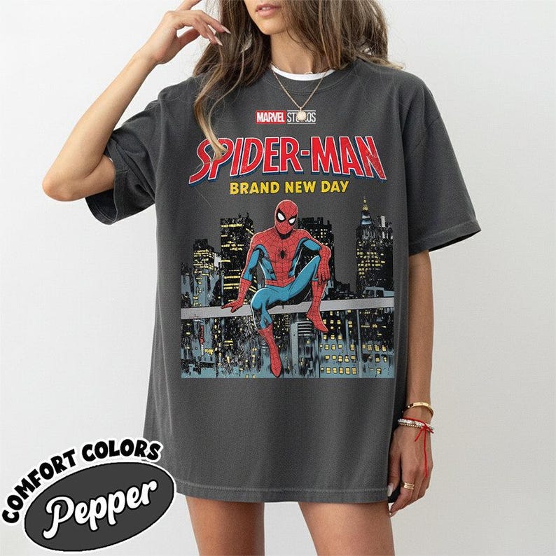Retro 90's Spider Man Homage T-Shirt, Spider-Man Fan Tee Graphic T-Shirt, Retro Spiderman Comic Shirt, Marvel Avengers Spiderman Sweatshirt image 4