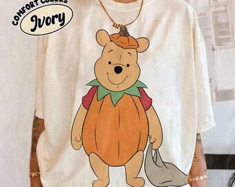 Comfort Colors Vintage Winnie The Pooh Halloween Shirt, Disney Halloween Shirt, Disney Halloween Party Shirt, Pooh Tee, Family Matching Tee