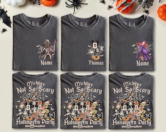 2-Sided Custom Retro Mickey's Not So Scary Halloween Party 2026 Skeleton Comfort Colors Shirt, Disney Halloween Shirt, 2026 Halloween Family