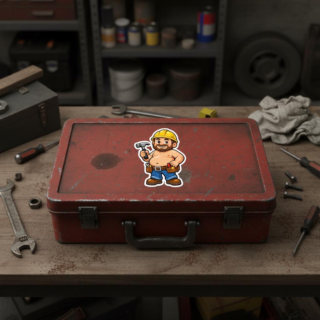 Contractor Stickers Construction Worker Sticker | Funny Builder Cartoon Sticker | Cute ...