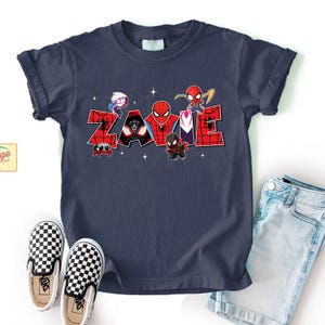 Custom Name Spidey & His Amazing Friends Birthday Shirt, Birthday Family Matching Tee, Ghost Spidey Birthday, Superhero Birthday Shirt immagine 2