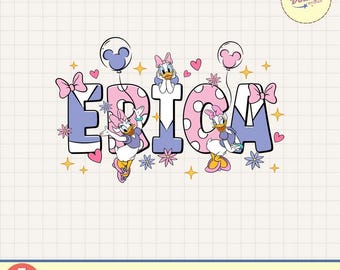 Nome personalizzato Paperina PNG, Compleanno Disneyland personalizzato, Abbinamento famiglia Disneyland, Compleanno Paperina Disneyland, Download digitale