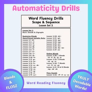 Conjunto 2 de exercícios de automatismo para combinações de letras e FLOSZ (palavras verdadeiramente decodificáveis)