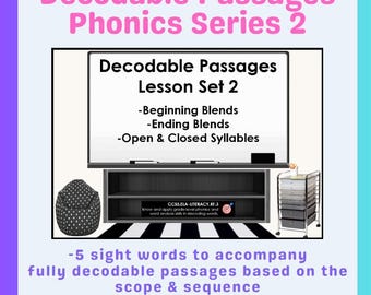 Decodable Passages Series 2 (Blends & FLOSZ with Open/Closed Syllable Words)