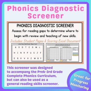 Phonics Diagnostic Screener (Student Pages & Excel Data Doc)
