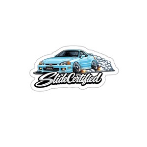 Slide Certified 90's Light Blue Honda Del Sol Die-Cut Sticker