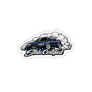 Slide Certified 90’s Dark Blue Nissan Laurel C33 Die-Cut Sticker