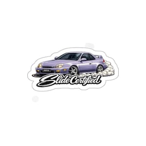Slide Certified jaren 90 paarse Honda Prelude gestanste sticker