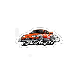 Slide Certified jaren 90 oranje Toyota Supra Mk IV gegoten sticker