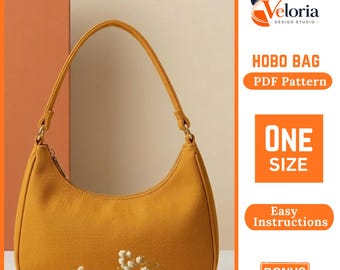 Minimalist Canvas Hobo Bag PDF Pattern | 90s Style Shoulder Purse (Digital Download)
