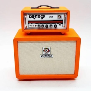 Amplificador miniatura Orange de 2 etapas / Réplica de amplificador de guitarra / Equipo musical coleccionable hecho a mano / Mini amplificador de exhibición a escala 1/12