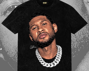 Usher Big Head PNG | Vintage Comic Style R&B Legend Artwork (Digital Download)