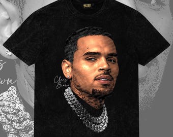 Chris Brown Big Head PNG | Vintage Comic Style R&B Artwork (Digital Download)