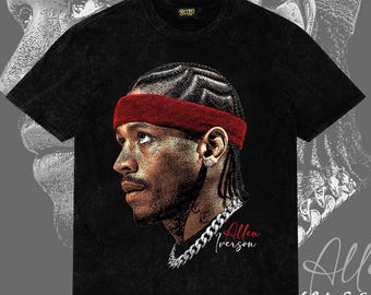 Retro Allen Iverson Big Head PNG | Vintage Comic Style Basketball Artwork (Digital Download)
