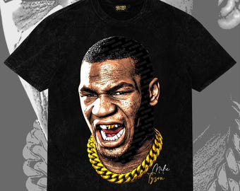 Retro Mike Tyson Big Head PNG | Vintage Comic Style Boxing Artwork (Digital Download)