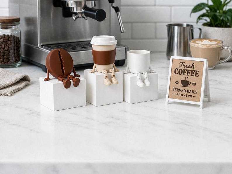 3D printed coffee buddy, articulated coffee cup figure, coffee lover desk decor, cute office gift, coffee mug character,3D printed coffee mug buddy, articulated coffee cup toy, coffee lover gift, desk decoration, office coffee lover decor.

Articulated 3D printed coffee cup character, coffee lover desk buddy, cute coffee mug figure, office gift idea,3D printed coffee mug figure, coffee lover articulated buddy, desk decor for coffee lovers, fun office decoration