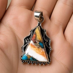 Oyster Koppar Turkos Hänge 925 Sterling Silver