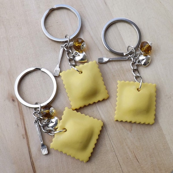 Raviolo keychain polymer clay handmade