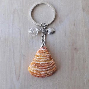 Keychain  sfogliatella Neapolitan Pastry Handmade Polymer Clay