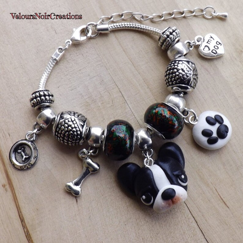 French bulldog bracelet polymer clay handmade image 2