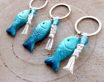 Porte-clés Poisson En Résine - Arête De Poisson Symbole Chance & Mer - Design Maritime Minimaliste, Environ 4 Cm