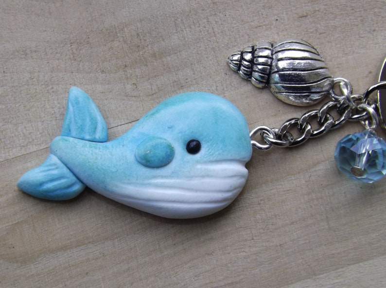 Blue Whale Keychain Polymer Clay Handmade Etsy