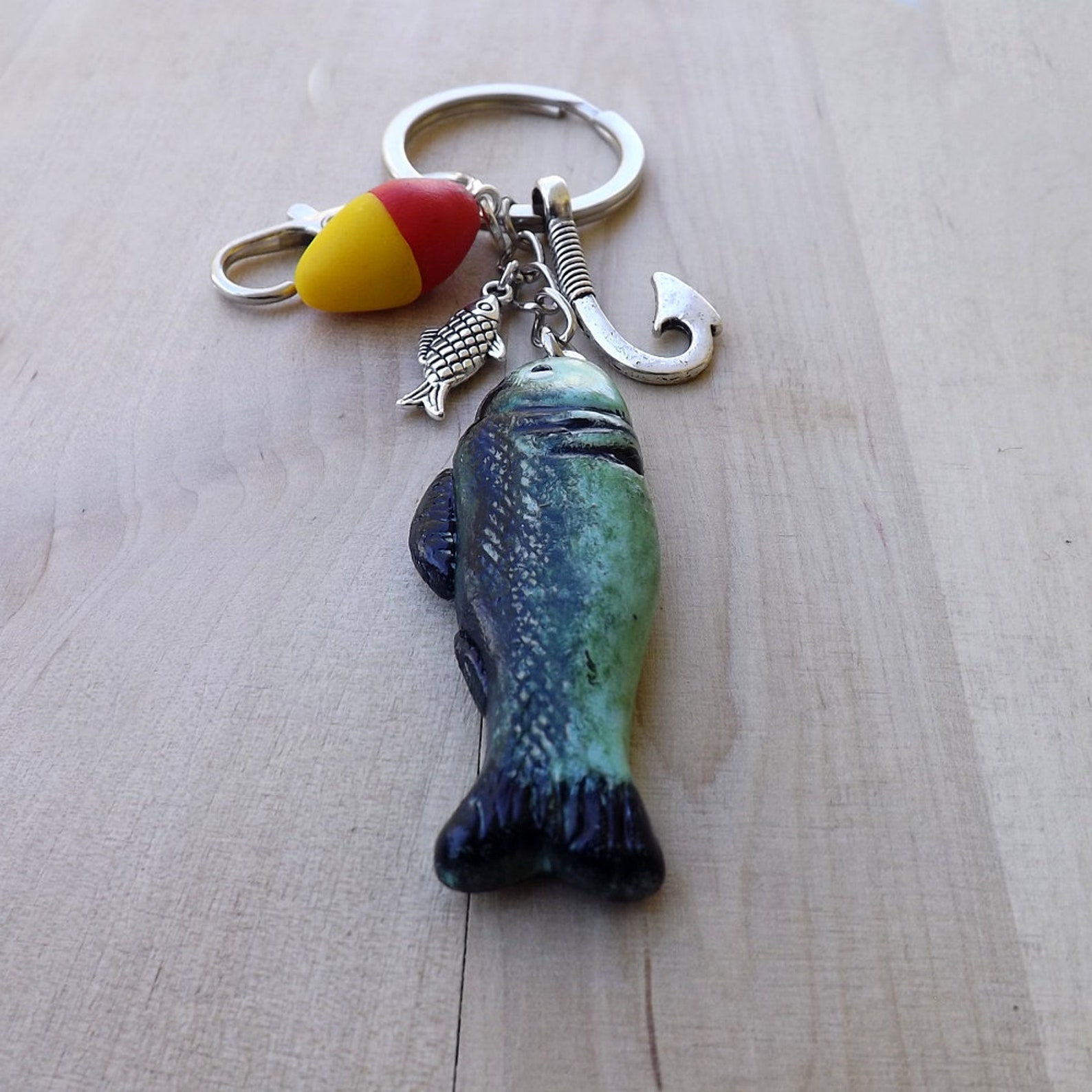 Fish Keychain Floating Fishing Hook Etsy Australia