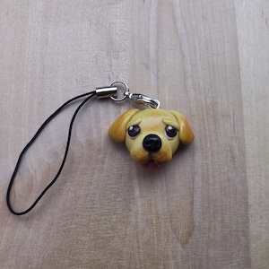Phone Charm Labrador retriever polymer clay handmade