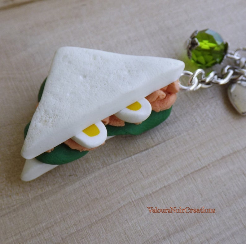 Tuna Sandwich Egg Lettuce Keychain Polymer Clay Etsy