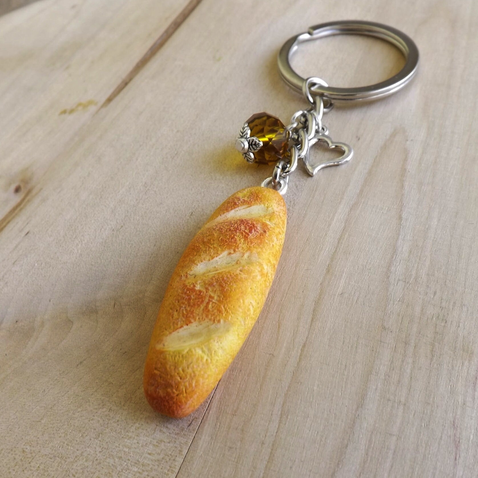 French Baguette Bread Keychain Polymer Clay Etsy Australia