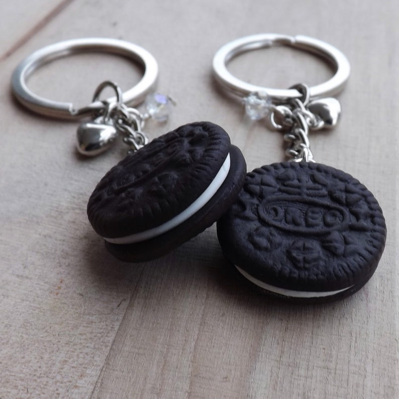 Oreo cookie keychain polymer clay handmade Etsy