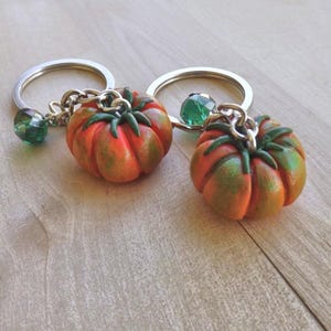 Tomato keychain polymer clay handmade
