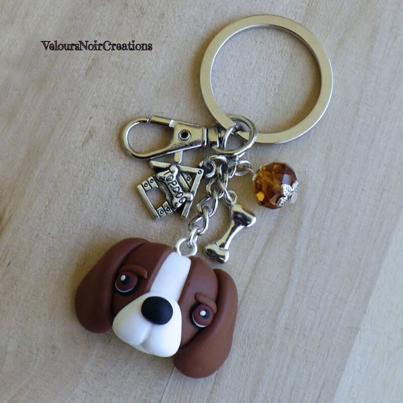 Cane Dolce Animale Domestico Con Orecchi Flosci Legno Nobile a Mano