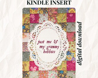 Printable Kindle Insert - Granny Hobbies - Patchwork Quilt Inspired