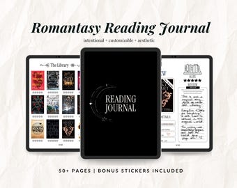 Romantasy Reading Journal & Book Tracker (Digital Download) | Fantasy Romance Themed | FREE Stickers Included